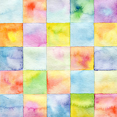 Image showing Abstract  square watercolor painted background