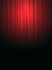 Image showing red silk curtain background