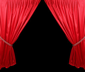 Image showing Red theater curtain background