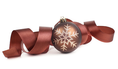 Image showing Christmas balls with ribbon