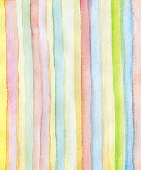 Image showing Abstract strips watercolor painted background