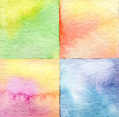 Image showing Abstract  square watercolor painted background