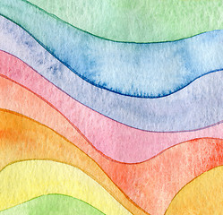 Image showing Abstract wave watercolor painted background