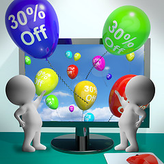 Image showing Balloons From Computer Showing Sale Discount Of Thirty Percent