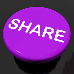 Image showing Share Button Shows Sharing Webpage Or Picture Online