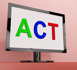 Image showing Act On Screen Shows Motivation Inspire Or Perform