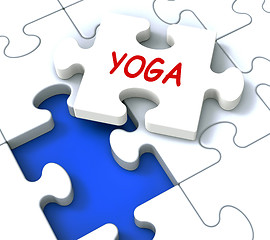 Image showing Yoga Puzzle Shows Meditate Meditation Health And Relaxation