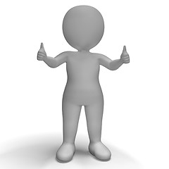Image showing Thumbs Up 3d Character Showing Success And Approval