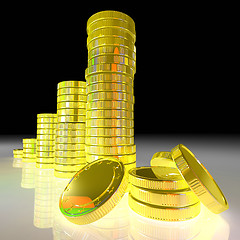 Image showing Pile Of Coins Showing Successful Business