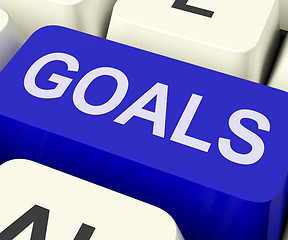 Image showing Goals Key Shows Objectives Aims Or Aspirations
