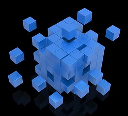Image showing Exploding Blocks Shows Unorganized Puzzle