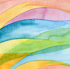 Image showing Abstract wave watercolor painted background