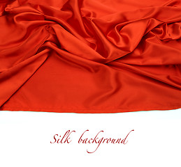 Image showing red silk fabric background