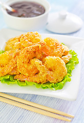 Image showing fried shrimps