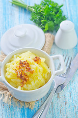 Image showing mashed potato with fried onion