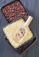 Image showing raw rice in bowls