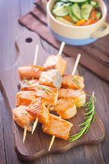 Image showing salmon kebab