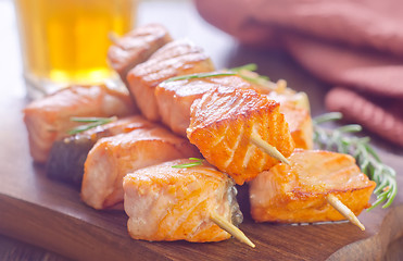 Image showing salmon kebab