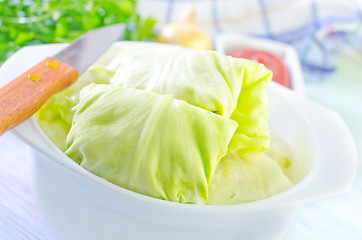 Image showing cabbage leaf with meat