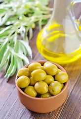 Image showing green olives