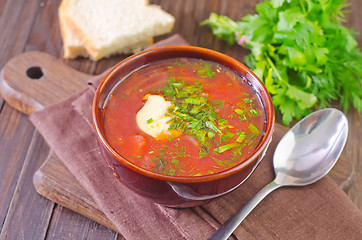 Image showing fresh beet soup