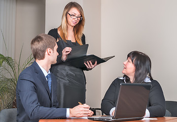 Image showing Business people meeting in office