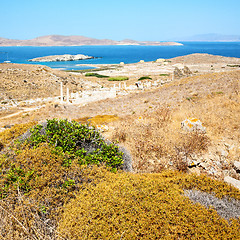 Image showing temple  in delos greece the historycal acropolis and old ruin si