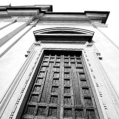 Image showing  entrance   door    in italy   ancian wood and traditional  text