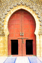 Image showing historical in  antique building door morocco  