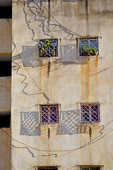 Image showing  window in morocco africa and old construction wal brick histori