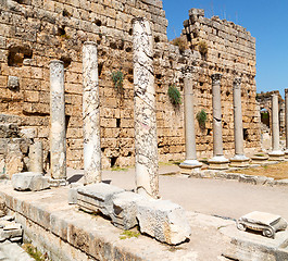 Image showing perge old construction in asia turkey the column  and the roman 