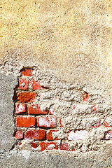 Image showing  cracked  step   brick in  italy old wall and  background