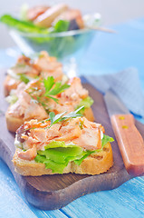 Image showing bread with salmon