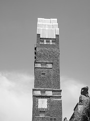 Image showing Black and white Wedding Tower in Darmstadt