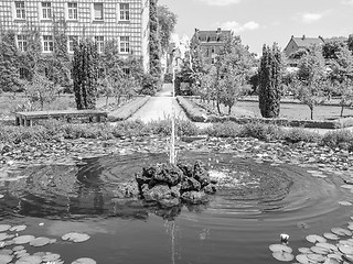 Image showing Black and white Prince Georg Garden in Darmstadt