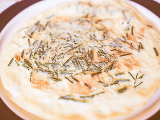 Image showing Retro looking Omelette with chives