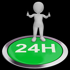 Image showing Twenty Four Hours Button Means 24H Service