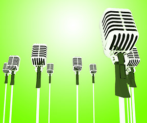 Image showing Microphones Mics Shows Musical Group Or Concert