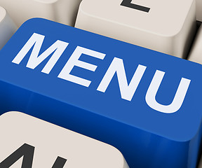 Image showing Menu Keys Shows Ordering Food Menus Online