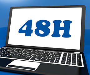 Image showing Forty Eight Hour Laptop Shows 48h Service Or Delivery