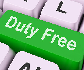 Image showing Duty Free Key Means Tax Free\r