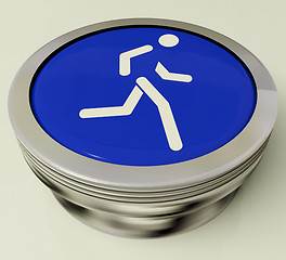 Image showing Runner Button Means Race Or Getting Fit