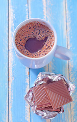 Image showing cocoa drink and chocolate