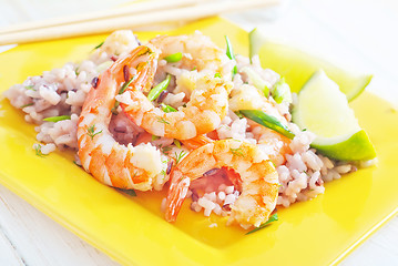 Image showing rice with shrimps