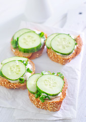 Image showing bread with cucumber