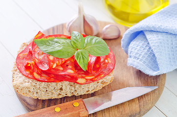 Image showing bread with salami