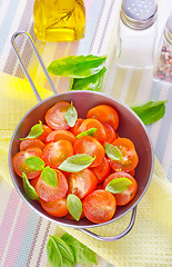 Image showing tomato with basil