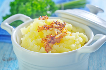 Image showing mashed potato with fried onion