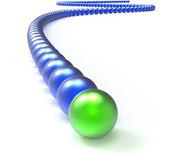 Image showing Leading Metallic Balls In Chain Shows Leadership