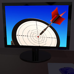 Image showing Arrow Aiming On Monitor Showing Performance
